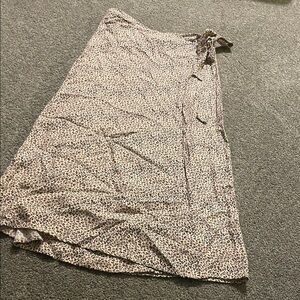 Leopard Print Wrap midi Skirt S